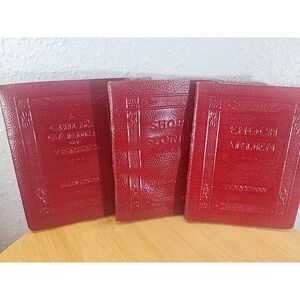 1920s Little Red Leather Library Book Lot (3) Short Stories Enoch Childs (8b)